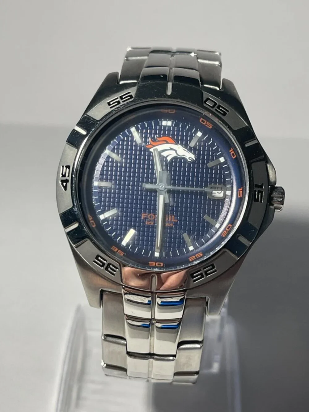 Denver Broncos NFL Stainless-Steel Watch by Fossil NEW (RARE
